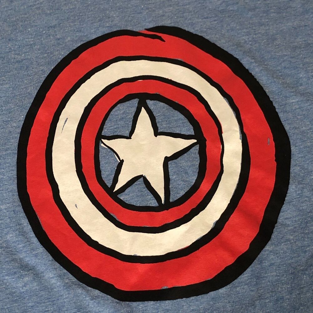 Captain America Marvel X Justin Harder Long Sleeve T-Shirt Boys XL‎ Superhero - Picture 2 of 5